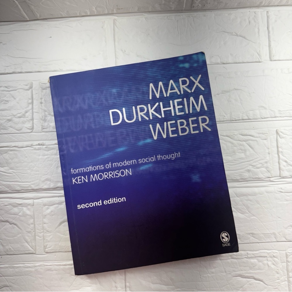 MARX DURKHEIM WEBER formations of modern social thought Ken Morrison Second Ed